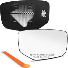Compatible with 2008 2009 2010 2011 2012 Honda Accord Passenger Side Mirror Replacement, Power Heated Right Side Mirror Glass, Chrome with Backing Plate