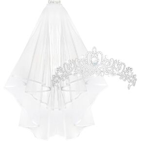 Bridal Veil and Tiara Set, Bachelorette Party Decorations, Bride Crown and Veil Set, Bridal Shower Gift Supplies, Bride Gifts for Bachelorette Party in Kuwait