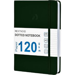 Nextnoid Hardcover Lined Notebook Journal - 120 GSM Thick Paper, Medium A5-160 Pages - Perfect for Writing, Journaling, and Note-Taking (Black,Ruled)
