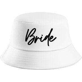 White Bride Bucket Hat - Stylish Sun Protection for Bachelorette Parties, Perfect Bride-to-Be Gifts, Women’s Bridal Accessories, Ideal for Bachelorette Outfits and Celebrations