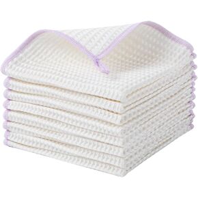 Oeleky Kitchen Dish Cloth Pack of 8, Strong Absorbent Dish Rags for Washing Dishes, Waffle Weave Cleaning Cloths Quick Drying (12x12 Inches, Brown) in Saudi Arabia
