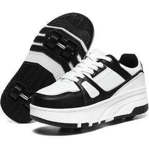 HHSTS Roller Skate Shoes for Kids Boys Girls Upgraded Fashion Sneakers with Detachable 4-Wheels for Kid Sport Shoes Christmas Birthday Gifts