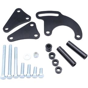 1 Set Chrome LWP Power Steering Pump Bracket Fits for Saginaw GM BBC BB Chevy 454 396 427 472 503 Long Water Pump