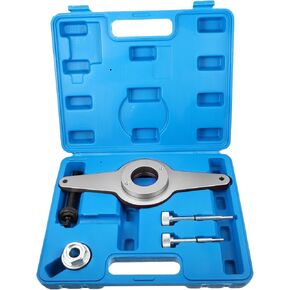 X AUTOHAUX Car Vibration Damper Holding Tool Kit for Audi for Skoda for VW 1.8 2.0 4V TFSi EA888 Crankshaft Pulley Removal EA888 Vibration Damper Assembly