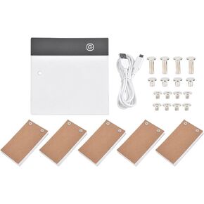Respicefinem Portable Hand Drawing LED Board Kit 13x13cm Illuminated Sketch Pad with USB Cable Fixing Nails Screws for Flip Book Animation Drawing Supplies