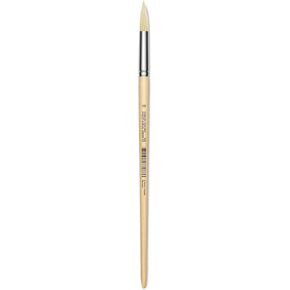 Utrecht Rhenish Pure Hog Bristle Brush - Round, Size 10, Long Handle