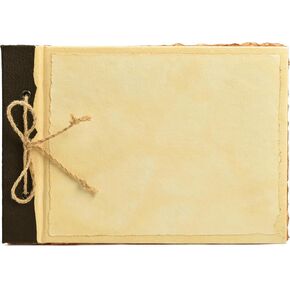 ألبوم قصاصات الجلد من Leather Village - 100 صفحة - 11.5 × 7.5 بوصة - ورق فارغ بألوان مائية قطنية بحواف سطحية - ألبوم صور، كتاب ذكريات، سجل القصاصات