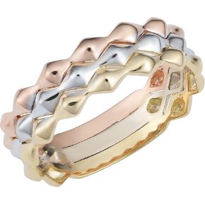 Kooljewelry 14k Tricolor Gold Triple Band Ring
