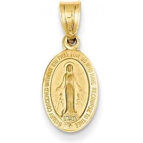 PicturesOnGold.com Gold Miraculous Medal - 14K Yellow Gold Miraculous Medal - 1/2 Inch X 2/3 Inch