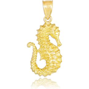 Sea Life Collection 14k Yellow Gold Seahorse Pendant