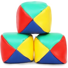 Point Games Juggling Balls - Vinyl Shell Durable and Soft Plastic Beans Filling for Beginners & Professionals, Kids Juggling Kit, Pack of 3