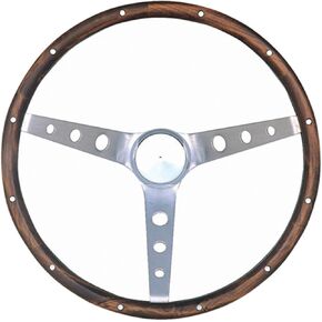 Grant 966-0 Classic Nostalgia Style Steering Wheel with Walnut Grip and Brushed Stainless Spokes