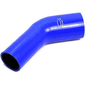 High Performance 4-Ply Reinforced 3.5"-4" ID 45 Degree Elbow Reducer Coupler Silicone Hose Turbo/Intercooler/Piping (3.5''-4'', RED)