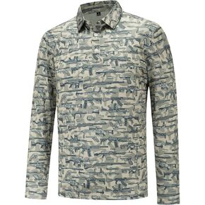 Men's Polo Shirt Long Sleeve Moisture Wicking Dry Fit Performance Sport Golf Polo Shirts for Men