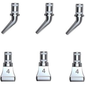 6PC Diamond Painting Art Pen Metal Tip: 3PC Placer Head 4 and 3PC Angle Tip Metal Stainless Steel Placer for Diamond Painting Kit Tool Accessories-Silver