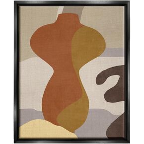 Stupell Industries Earthy Boho Vase Framed Floater Canvas Wall Art by Melissa Wang