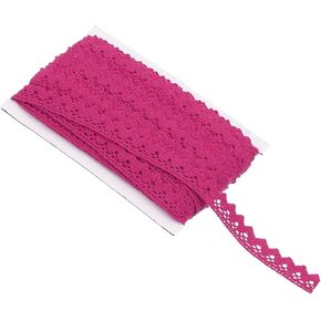 PATIKIL 30 Yards Lace Ribbon, 0.6 Inch Wide Wedding Lace Trim Ribbon Wrapping Sewing Crochet Ribbon for Floral DIY Crafts Sewing Birthday Party, Pink