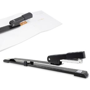 Deli Long Reach Stapler, Jam Resistant Booklet Stapler for Book Binding, Art Journaling - Black (2024 Gifts)