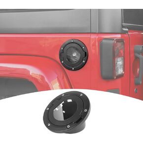 for Jeep JK Gas Tank Door Cap Cover Transparent Hollow for Jeep Wrangler JK JKU 2007-2017 Black Exterior Accessories 1pcs
