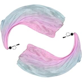 مجموعتان من كرات الرقص الشرقي الملونة والحجاب Poi Silk Poi ورمي كرات Poi ووشاح Poi Streamer مع كرات Poi وكرة الرقص الشرقي لأداء الرقص الشرقي، ولعروض الرقص في الحفلات