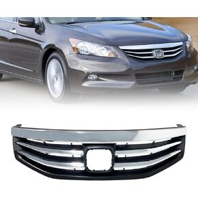 Front Bumper Grille for Honda Accord 2008-2010 Black Chrome Molding Trim Grill HO1200189 HO1202104 (2008-2010)