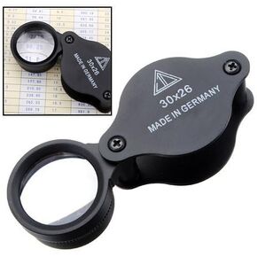 Loupe Glass Lens 30X Magnifier Pocket Folding Magnifying for Hobby Crafts Home Work Jewelry Detecting Identifying
