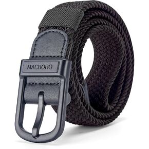 Tsa Approved Hypoallergenic Nickel Free Non Metal Belt for Men Elastic Stretch Braided Golf Belt