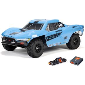 شاحنة ARRMA RC 1/10 Fury 2wd ذات دورة قصيرة RTR مع بطارية ذكية وشاحن، أحمر، ARA3221ST1