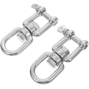 2pcs Stainless Steel Swivel Ring Ceiling Hangers Stainless Swivel Connector Heavy Duty Hooks Sandbag Swivel Chain Swivel 316 Stainless Steel Hammock to Rotate Double Head