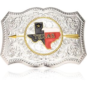 Western American Belt Buckle Silver Golden Texas Hat Belt Buckles for Men, Cowboy Belt Buckles Men Western Cowboy