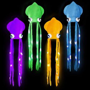 Rhode Island Novelty 56 Inch Giant Squid Light-Up Hat, One per Order