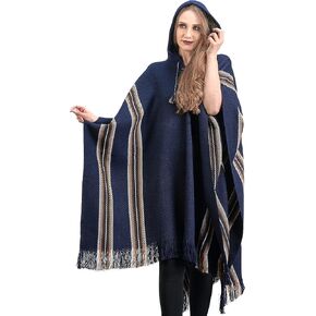 Alpaca Hooded Poncho for Women - Warm and soft - Cloak Cape Shawl