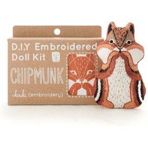 Kiriki Press DIY Embroidery Doll Kit - Skill Level 3 - Beginner to Advanced Embroidery Kits for Adults Teens (3 Skill Levels) | Animal Embroidery Kit - Screen Printed Pattern (Otter - Level 3)