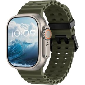 أحزمة رياضية متوافقة مع Apple Watch Ultra 2 1 Band 49mm 45mm 44mm 42mm، أحزمة رياضية بديلة من السيليكون الناعم قابلة للتعديل لأحزمة iwatch Ultra Bands