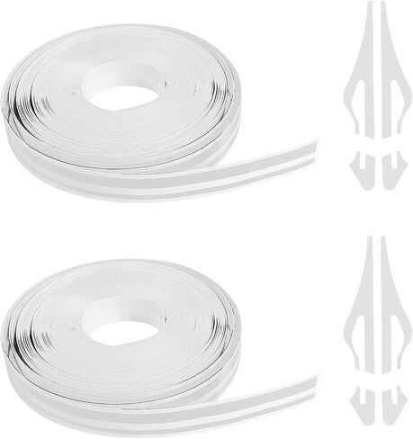 2 Rolls×32Ft Car Pinstriping Tape, Vinyl Automotive Pinstriping Tape Stripe Decal, DIY Car Body Side Stripes Trim Sticker, Universal for Motorcycle Door Home Musical Instrument (White) in Kuwait