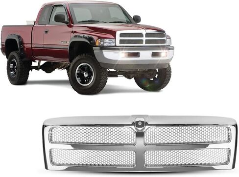 Front Grille With Honeycomb Mesh Insert (All Chrome) Front Grill Compatible With Dodge 1994-2001 Ram 1500 / Compatible With Dodge 1994-2002 Ram 2500 / Compatible With Dodge 1994-2002 Ram 3500 in Saudi Arabia