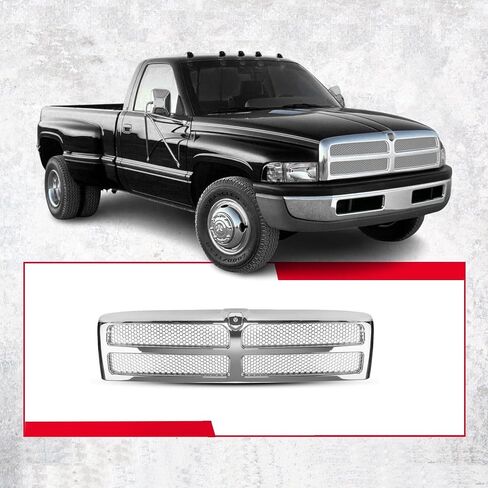 Front Grille With Honeycomb Mesh Insert (All Chrome) Front Grill Compatible With Dodge 1994-2001 Ram 1500 / Compatible With Dodge 1994-2002 Ram 2500 / Compatible With Dodge 1994-2002 Ram 3500 in Saudi Arabia