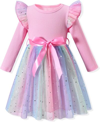 Toddler Girl Long Sleeve Tulle Dress 1-5 Years in Saudi Arabia