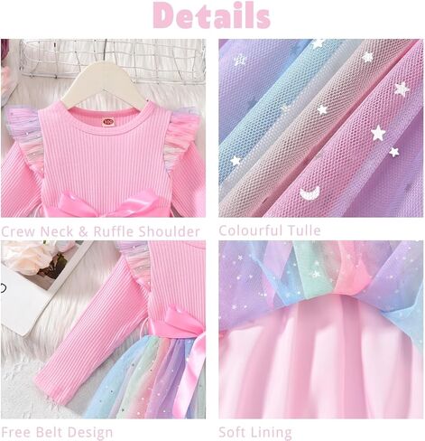 Toddler Girl Long Sleeve Tulle Dress 1-5 Years in Saudi Arabia
