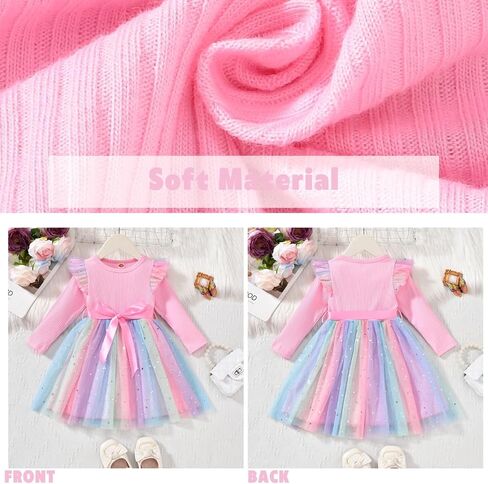 Toddler Girl Long Sleeve Tulle Dress 1-5 Years in Saudi Arabia