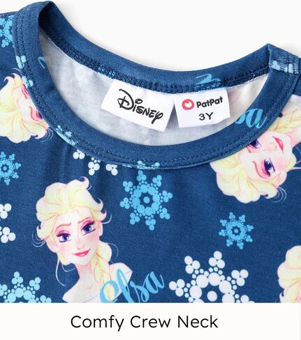 Disney Frozen Minnie Mouse Toddler Girl Dress 2 Pcs, Elsa Anna Pattern Ruffle Long Sleeve Dress Set Fall Clothes 2-6 Years in Saudi Arabia