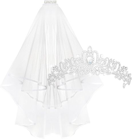 Bridal Veil and Tiara Set, Bachelorette Party Decorations, Bride Crown and Veil Set, Bridal Shower Gift Supplies, Bride Gifts for Bachelorette Party in Kuwait