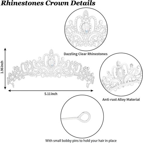 Bridal Veil and Tiara Set, Bachelorette Party Decorations, Bride Crown and Veil Set, Bridal Shower Gift Supplies, Bride Gifts for Bachelorette Party in Kuwait