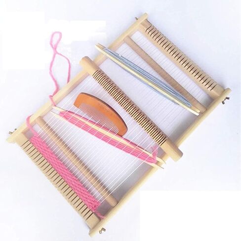 Moufhia Weaving Loom Kit,15"*9.8" Wooden Tapestry Looms with Stand,Wooden Multi-Craft Weaving Loom with Comb for Beginner Adults in Saudi Arabia
