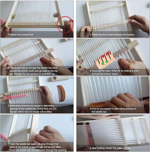Moufhia Weaving Loom Kit,15"*9.8" Wooden Tapestry Looms with Stand,Wooden Multi-Craft Weaving Loom with Comb for Beginner Adults in Saudi Arabia