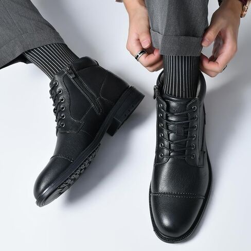 Arkbird Mens Dress Boots, Genuine Leather Classic Casual Ankel Boots with Side Zipper in Saudi Arabia