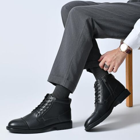 Arkbird Mens Dress Boots, Genuine Leather Classic Casual Ankel Boots with Side Zipper in Saudi Arabia