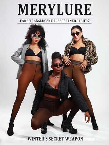 جوارب طويلة مبطنة بالصوف الشفاف من ميريلور للنساء جوارب طويلة شتوية دافئة وسميكة من المخمل الحراري لجميع ألوان البشرة in Kuwait