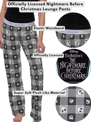 Disney Womens Skellington 2 Piece Button Up Shirt and Short Set or Lounge Pant in Saudi Arabia