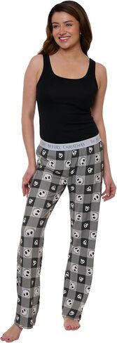 Disney Womens Skellington 2 Piece Button Up Shirt and Short Set or Lounge Pant in Saudi Arabia